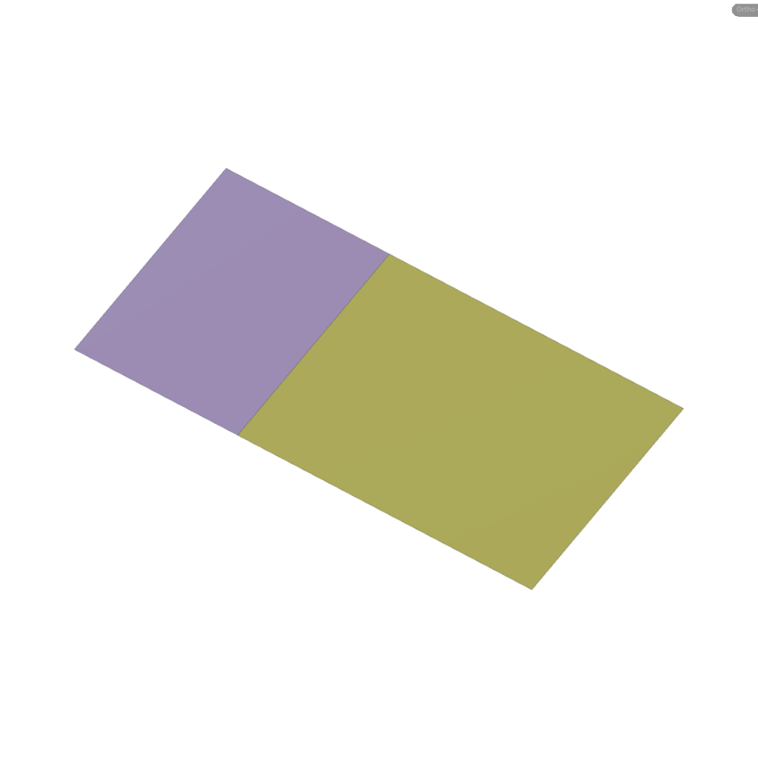 Colored block polygon after the first Parcel cut