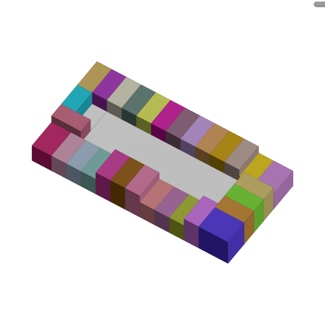 Parcel recipe using Peel then Divide to form a ring court block
